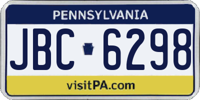 PA license plate JBC6298