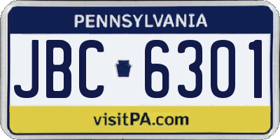 PA license plate JBC6301