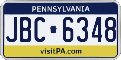 PA license plate JBC6348