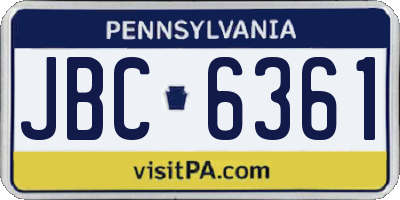 PA license plate JBC6361