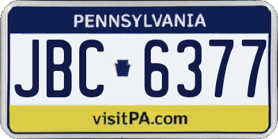 PA license plate JBC6377