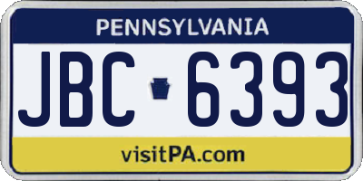 PA license plate JBC6393