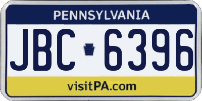 PA license plate JBC6396