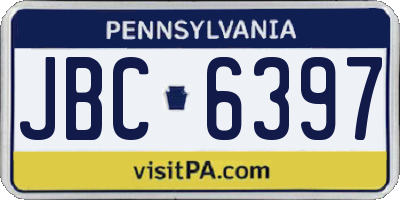 PA license plate JBC6397