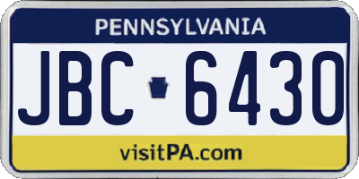 PA license plate JBC6430