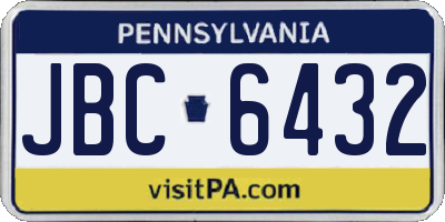 PA license plate JBC6432