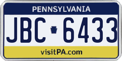 PA license plate JBC6433