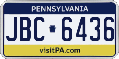 PA license plate JBC6436
