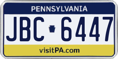 PA license plate JBC6447