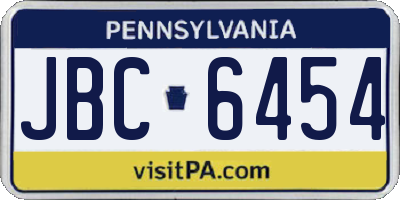 PA license plate JBC6454