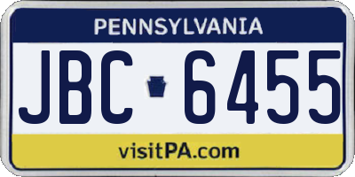 PA license plate JBC6455