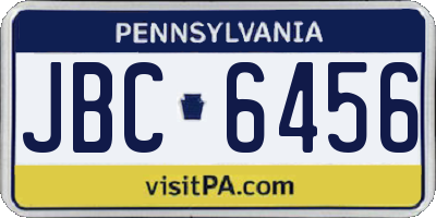 PA license plate JBC6456