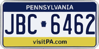 PA license plate JBC6462