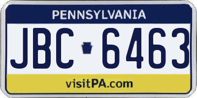 PA license plate JBC6463