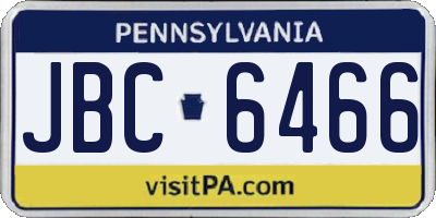 PA license plate JBC6466