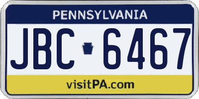 PA license plate JBC6467