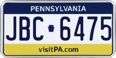 PA license plate JBC6475