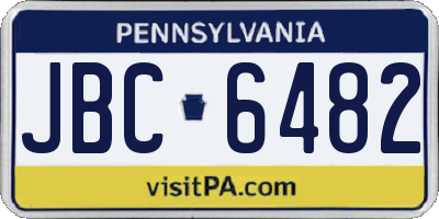 PA license plate JBC6482