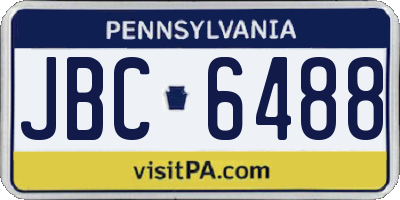 PA license plate JBC6488