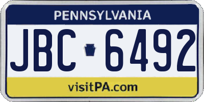 PA license plate JBC6492