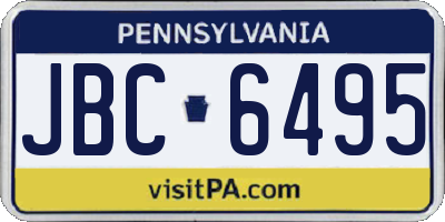 PA license plate JBC6495