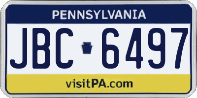 PA license plate JBC6497