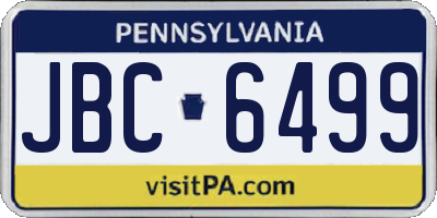 PA license plate JBC6499