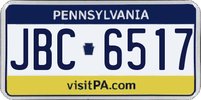 PA license plate JBC6517