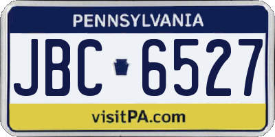 PA license plate JBC6527