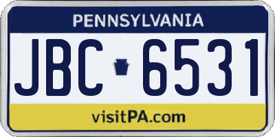 PA license plate JBC6531