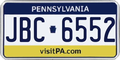 PA license plate JBC6552