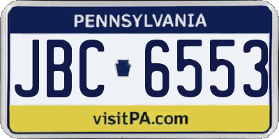 PA license plate JBC6553