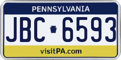 PA license plate JBC6593