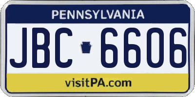 PA license plate JBC6606