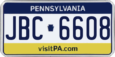 PA license plate JBC6608