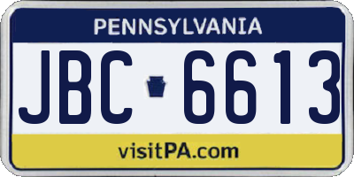 PA license plate JBC6613