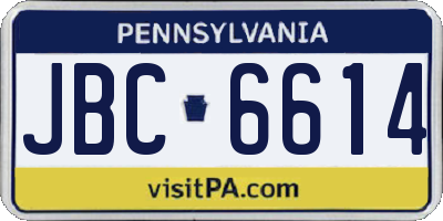 PA license plate JBC6614