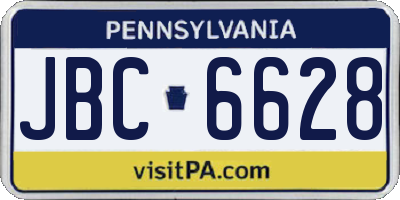 PA license plate JBC6628
