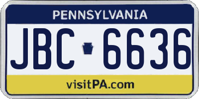 PA license plate JBC6636