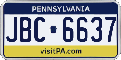 PA license plate JBC6637