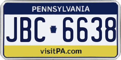 PA license plate JBC6638