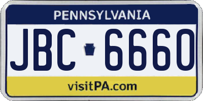 PA license plate JBC6660