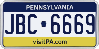 PA license plate JBC6669