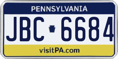 PA license plate JBC6684