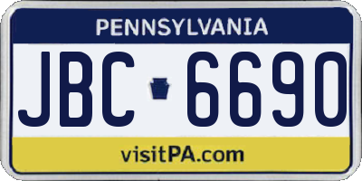 PA license plate JBC6690