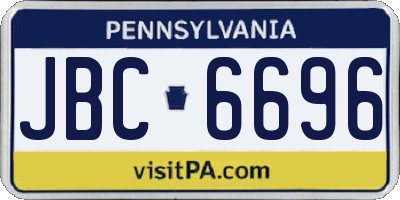 PA license plate JBC6696