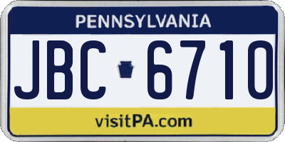 PA license plate JBC6710