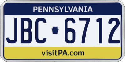 PA license plate JBC6712
