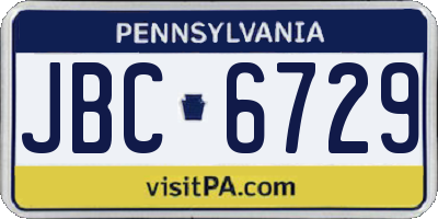 PA license plate JBC6729