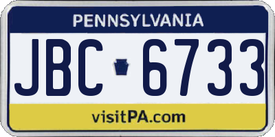 PA license plate JBC6733